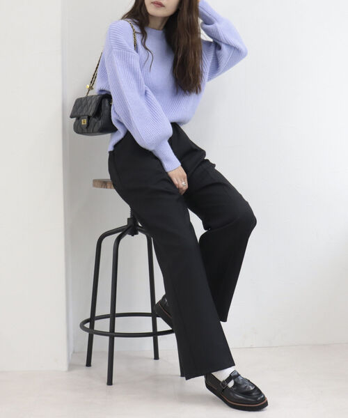 fredy emue（フレディエミュ）の「ストライプイージースラックスパンツ（その他パンツ・レディース・ブラック/チャコールグレー/ライトグレー・36/38）」の6枚目の写真