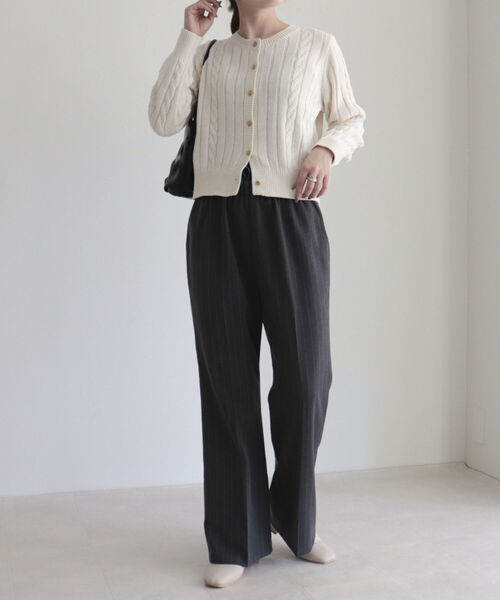 fredy emue（フレディエミュ）の「ストライプイージースラックスパンツ（その他パンツ・レディース・ブラック/チャコールグレー/ライトグレー・36/38）」の22枚目の写真