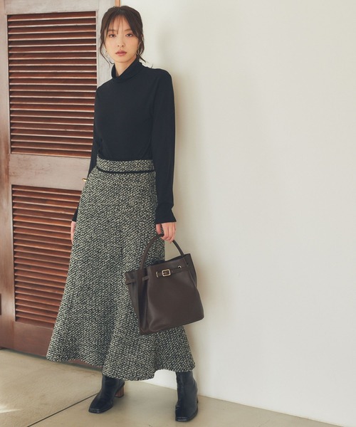 Andemiu（アンデミュウ）の「【セットアップ対応】ツイード×カット2P180625（Tシャツ/カットソー・レディース・ブラウン/グレー/ブラック・FREE）」の5枚目の写真