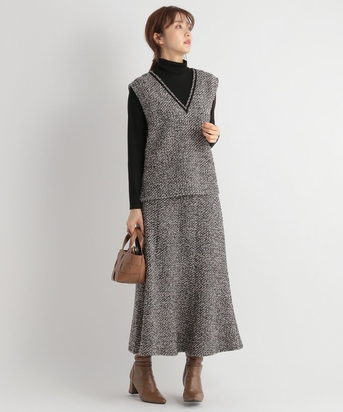 Andemiu（アンデミュウ）の「【セットアップ対応】ツイード×カット2P180625（Tシャツ/カットソー・レディース・ブラウン/グレー/ブラック・FREE）」の13枚目の写真