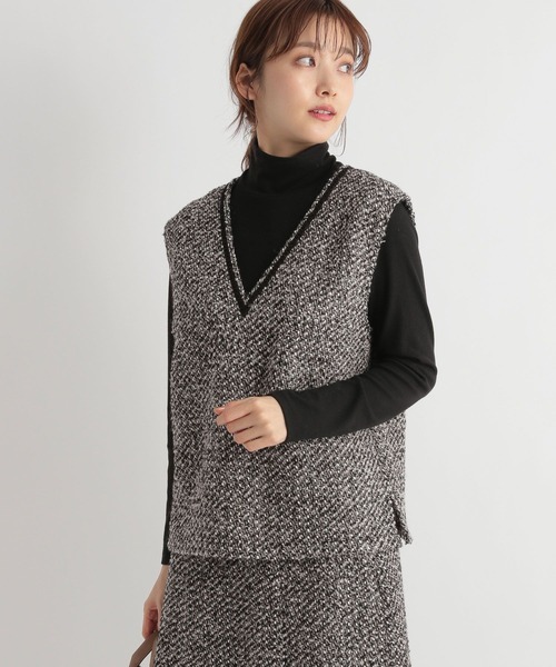 Andemiu（アンデミュウ）の「【セットアップ対応】ツイード×カット2P180625（Tシャツ/カットソー・レディース・ブラウン/グレー/ブラック・FREE）」の14枚目の写真