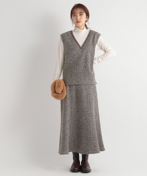 Andemiu（アンデミュウ）の「【セットアップ対応】ツイード×カット2P180625（Tシャツ/カットソー・レディース・ブラウン/グレー/ブラック・FREE）」の15枚目の写真