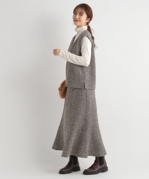 Andemiu（アンデミュウ）の「【セットアップ対応】ツイード×カット2P180625（Tシャツ/カットソー・レディース・ブラウン/グレー/ブラック・FREE）」の16枚目の写真