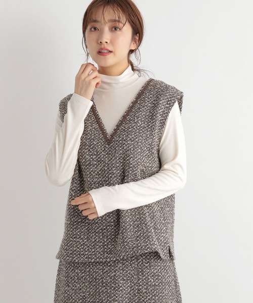 Andemiu（アンデミュウ）の「【セットアップ対応】ツイード×カット2P180625（Tシャツ/カットソー・レディース・ブラウン/グレー/ブラック・FREE）」の17枚目の写真