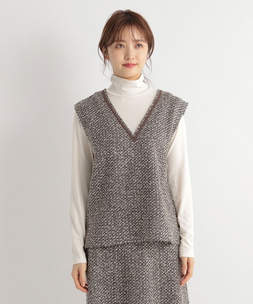 Andemiu（アンデミュウ）の「【セットアップ対応】ツイード×カット2P180625（Tシャツ/カットソー・レディース・ブラウン/グレー/ブラック・FREE）」の18枚目の写真