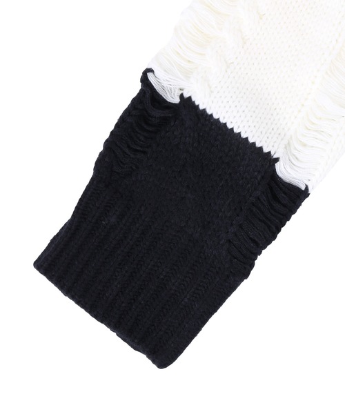 Figments(フィグメンツ)の「ダメージボーダーニット(ニット/セーター・レディース・ブラック・FREE)」の8枚目の写真