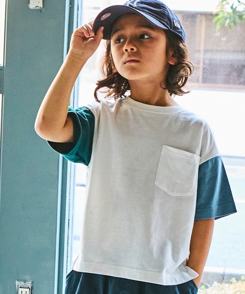 PAIRMANON STREET（ペアマノンストリート）の「【PAIRMANON STREET】【プレミアムコットン100】選べる2タイプポケット付き半袖Tシャツ（Tシャツ/カットソー・キッズ・グリーン/レッド/ブラック/パープル/ブラックミックス/ブルー系その他2/ブルー系その他/ベージュ系その他/ライトブルー/ホワイト/ホワイト系その他/オレンジ・120/140/130/150/100/110/90）」の3枚目の写真