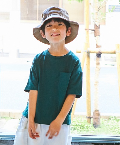 PAIRMANON STREET（ペアマノンストリート）の「【PAIRMANON STREET】【プレミアムコットン100】選べる2タイプポケット付き半袖Tシャツ（Tシャツ/カットソー・キッズ・グリーン/レッド/ブラック/パープル/ブラックミックス/ブルー系その他2/ブルー系その他/ベージュ系その他/ライトブルー/ホワイト/ホワイト系その他/オレンジ・120/140/130/150/100/110/90）」の7枚目の写真