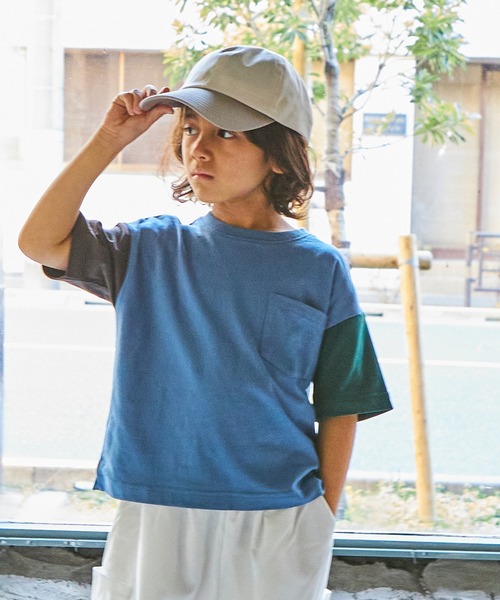 PAIRMANON STREET（ペアマノンストリート）の「【PAIRMANON STREET】【プレミアムコットン100】選べる2タイプポケット付き半袖Tシャツ（Tシャツ/カットソー・キッズ・グリーン/レッド/ブラック/パープル/ブラックミックス/ブルー系その他2/ブルー系その他/ベージュ系その他/ライトブルー/ホワイト/ホワイト系その他/オレンジ・120/140/130/150/100/110/90）」の9枚目の写真