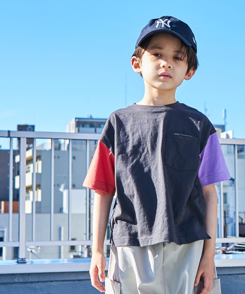 PAIRMANON STREET（ペアマノンストリート）の「【PAIRMANON STREET】【プレミアムコットン100】選べる2タイプポケット付き半袖Tシャツ（Tシャツ/カットソー・キッズ・グリーン/レッド/ブラック/パープル/ブラックミックス/ブルー系その他2/ブルー系その他/ベージュ系その他/ライトブルー/ホワイト/ホワイト系その他/オレンジ・120/140/130/150/100/110/90）」の5枚目の写真