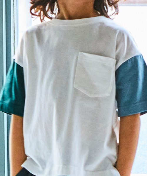 PAIRMANON STREET（ペアマノンストリート）の「【PAIRMANON STREET】【プレミアムコットン100】選べる2タイプポケット付き半袖Tシャツ（Tシャツ/カットソー・キッズ・グリーン/レッド/ブラック/パープル/ブラックミックス/ブルー系その他2/ブルー系その他/ベージュ系その他/ライトブルー/ホワイト/ホワイト系その他/オレンジ・120/140/130/150/100/110/90）」の15枚目の写真