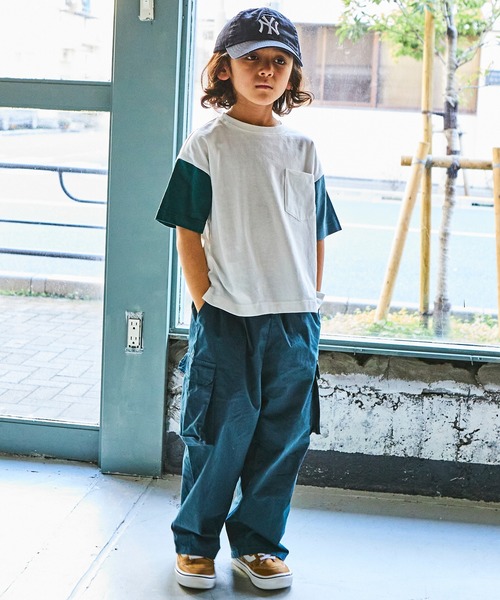 PAIRMANON STREET（ペアマノンストリート）の「【PAIRMANON STREET】【プレミアムコットン100】選べる2タイプポケット付き半袖Tシャツ（Tシャツ/カットソー・キッズ・グリーン/レッド/ブラック/パープル/ブラックミックス/ブルー系その他2/ブルー系その他/ベージュ系その他/ライトブルー/ホワイト/ホワイト系その他/オレンジ・120/140/130/150/100/110/90）」の16枚目の写真