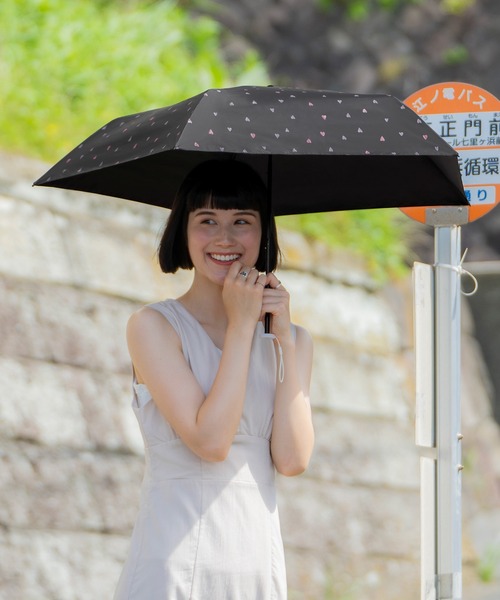 ☆遮光軽量 水彩ハート ミニ（折りたたみ傘）｜Wpc.（ダブリュ