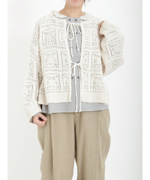 Samansa Mos2(サマンサ モスモス)の「前後着透かしニット(ニット/セーター・レディース・ミント/キャメル/キナリ・フリ-)」の9枚目の写真