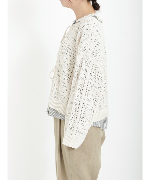 Samansa Mos2(サマンサ モスモス)の「前後着透かしニット(ニット/セーター・レディース・ミント/キャメル/キナリ・フリ-)」の13枚目の写真