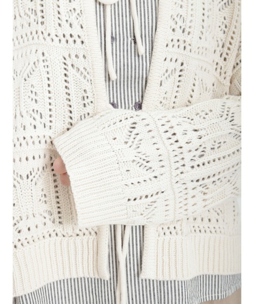 Samansa Mos2(サマンサ モスモス)の「前後着透かしニット(ニット/セーター・レディース・ミント/キャメル/キナリ・フリ-)」の7枚目の写真