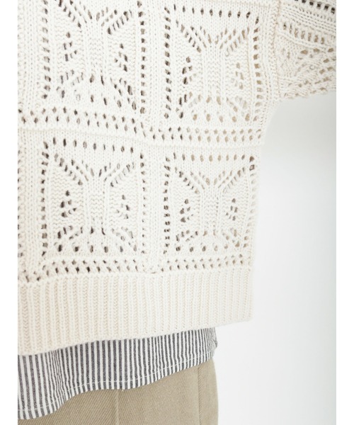 Samansa Mos2(サマンサ モスモス)の「前後着透かしニット(ニット/セーター・レディース・ミント/キャメル/キナリ・フリ-)」の5枚目の写真