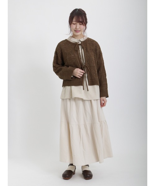 Samansa Mos2(サマンサ モスモス)の「前後着透かしニット(ニット/セーター・レディース・ミント/キャメル/キナリ・フリ-)」の18枚目の写真