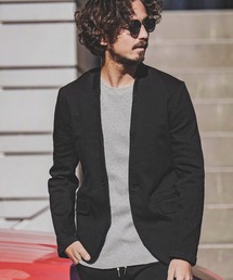 mj9090-Stretch Denim Collarless Jacket デニムジャケット