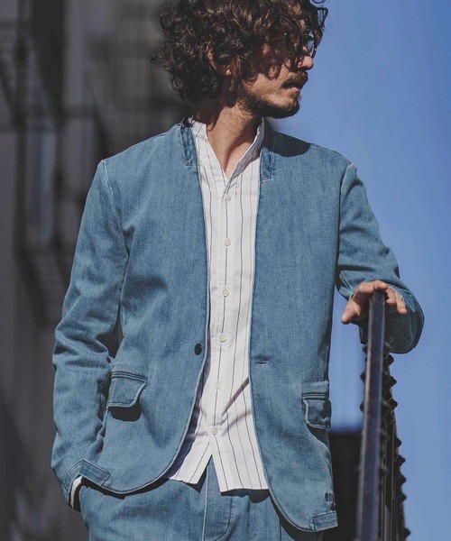 felkod(フィルコッド)の「mj9090-Stretch Denim Collarless Jacket デニムジャケット(デニムジャケット・メンズ・ブラック/ブルー系その他・L/M/S)」の17枚目の写真
