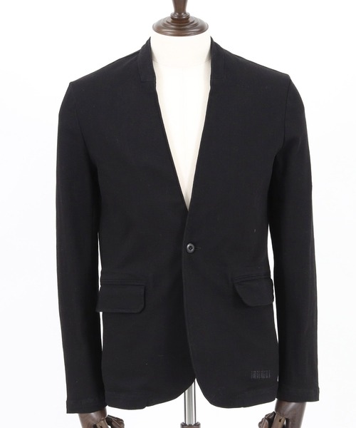 felkod(フィルコッド)の「mj9090-Stretch Denim Collarless Jacket デニムジャケット(デニムジャケット・メンズ・ブラック/ブルー系その他・L/M/S)」の3枚目の写真