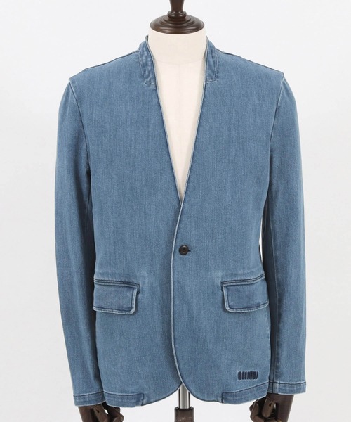 felkod(フィルコッド)の「mj9090-Stretch Denim Collarless Jacket デニムジャケット(デニムジャケット・メンズ・ブラック/ブルー系その他・L/M/S)」の5枚目の写真