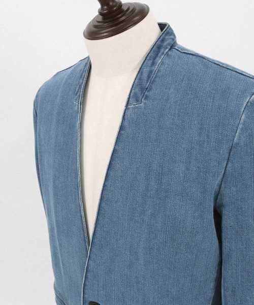 felkod(フィルコッド)の「mj9090-Stretch Denim Collarless Jacket デニムジャケット(デニムジャケット・メンズ・ブラック/ブルー系その他・L/M/S)」の7枚目の写真