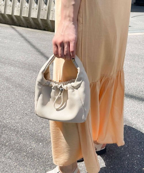 SENSE OF PLACE by URBAN RESEARCH（センスオブプレイスバイアーバンリサーチ）の「ドローコードワンハンドルバッグ（ハンドバッグ・レディース・アイボリー/ブラック/パープル・ONE）」の6枚目の写真