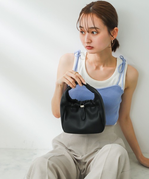 SENSE OF PLACE by URBAN RESEARCH（センスオブプレイスバイアーバンリサーチ）の「ドローコードワンハンドルバッグ（ハンドバッグ・レディース・アイボリー/ブラック/パープル・ONE）」の12枚目の写真