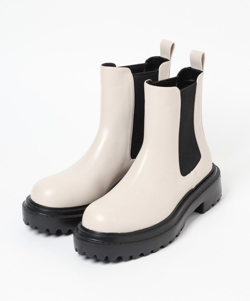 LEPSIM(レプシィム)の「ライト厚底サイドゴアブーツ 181029(ブーツ・レディース・アイボリー/ブラック・MEDIUM/SMALL/LARGE)」の5枚目の写真