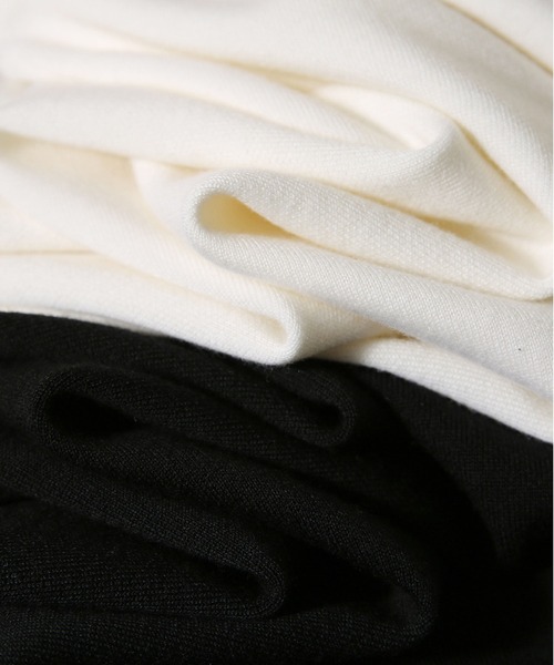 MAISON DE THERESE（メゾン ド テレーズ）の「バイカラーパイピングニットトップス（ニット/セーター・レディース・ブラック/ホワイト・FREE）」の10枚目の写真