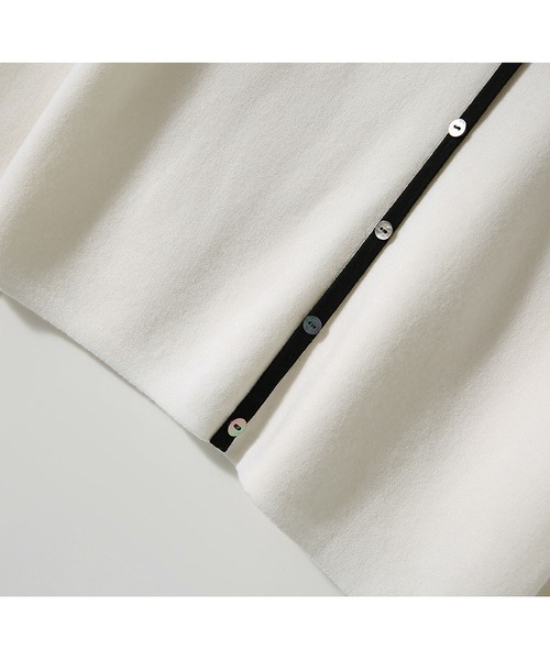 MAISON DE THERESE（メゾン ド テレーズ）の「バイカラーパイピングニットトップス（ニット/セーター・レディース・ブラック/ホワイト・FREE）」の13枚目の写真