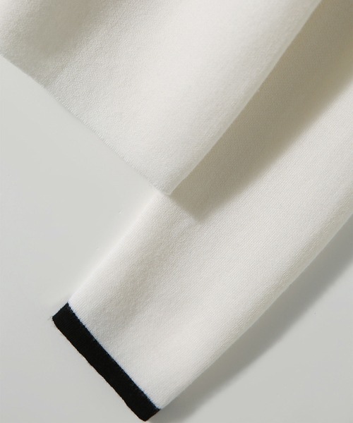 MAISON DE THERESE（メゾン ド テレーズ）の「バイカラーパイピングニットトップス（ニット/セーター・レディース・ブラック/ホワイト・FREE）」の18枚目の写真