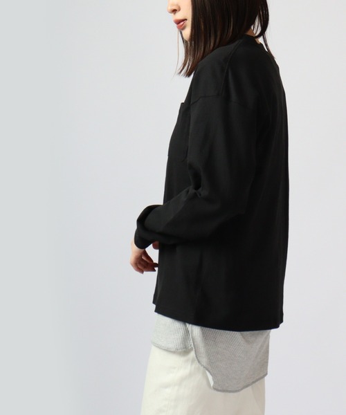 spiritoso(スピリトーゾ)の「spiritoso USAコットン ロンT 長袖(Tシャツ/カットソー・レディース・ブラック/カーキ/ベージュ/パープル/ブルー系・FREE)」の18枚目の写真