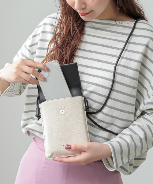 ALTROSE（アルトローズ）の「ミニショルダーバッグ スマホ ポシェット リネンバッグ エネル2（ショルダーバッグ・レディース・ブラック/アイボリー/キャメル/オレンジ・FREE）」の22枚目の写真