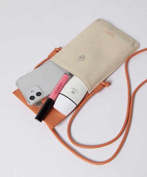 ALTROSE（アルトローズ）の「ミニショルダーバッグ スマホ ポシェット リネンバッグ エネル2（ショルダーバッグ・レディース・ブラック/アイボリー/キャメル/オレンジ・FREE）」の14枚目の写真