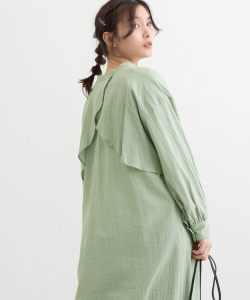 POU DOU DOU（プードゥドゥ）の「ケープデザイン2wayワンピース（ワンピース・レディース・イエロー/オレンジ/ミント/ライトグレー・3）」の19枚目の写真