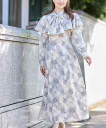 tocco closet | ２WAYボウタイリボン付きバックレースアップケープライクワンピース(ワンピース)