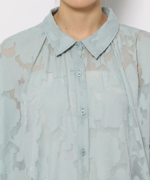 LOWRYS FARM（ローリーズファーム）の「ジャガードレースシャツロングスリーブ　185112（シャツ/ブラウス・レディース・グリーン/ホワイト/ブラック・FREE）」の17枚目の写真