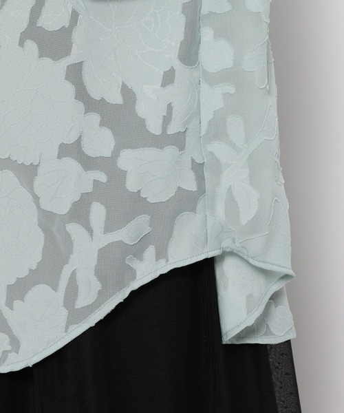 LOWRYS FARM（ローリーズファーム）の「ジャガードレースシャツロングスリーブ　185112（シャツ/ブラウス・レディース・グリーン/ホワイト/ブラック・FREE）」の6枚目の写真