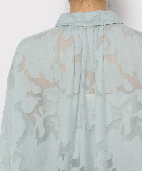 LOWRYS FARM（ローリーズファーム）の「ジャガードレースシャツロングスリーブ　185112（シャツ/ブラウス・レディース・グリーン/ホワイト/ブラック・FREE）」の20枚目の写真