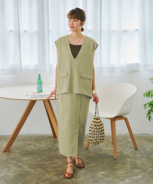 JoenANAYI ロングスカート　ベルト　リボン　リネンライク　タグ付き 楽天市場】リネンライク パイピング ティアード ロングスカート