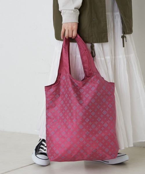 Daily russet（デイリー ラシット）の「ポケッタブルエコバッグ（L）（エコバッグ/サブバッグ・レディース・ブラック/カーキ/ピンク/シルバー/グレイッシュベージュ/グリーン/オレンジ・FREE）」の5枚目の写真