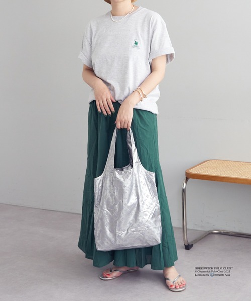 Daily russet（デイリー ラシット）の「ポケッタブルエコバッグ（L）（エコバッグ/サブバッグ・レディース・ブラック/カーキ/ピンク/シルバー/グレイッシュベージュ/グリーン/オレンジ・FREE）」の7枚目の写真