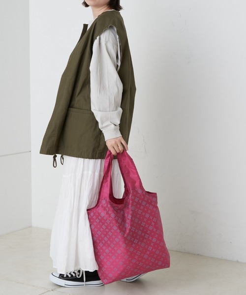 Daily russet（デイリー ラシット）の「ポケッタブルエコバッグ（L）（エコバッグ/サブバッグ・レディース・ブラック/カーキ/ピンク/シルバー/グレイッシュベージュ/グリーン/オレンジ・FREE）」の16枚目の写真