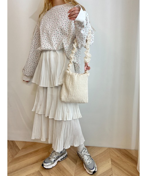 WC(ダブル シー)の「プリーツティアードロングスカート(スカート・レディース・ブラック/ホワイト・FREE)」の4枚目の写真