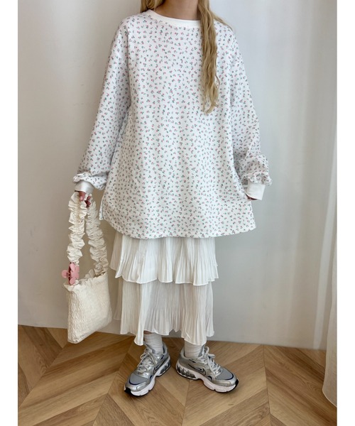 WC(ダブル シー)の「プリーツティアードロングスカート(スカート・レディース・ブラック/ホワイト・FREE)」の6枚目の写真