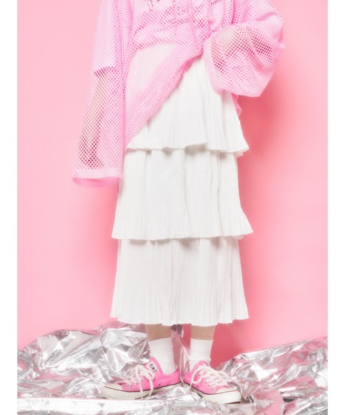 WC(ダブル シー)の「プリーツティアードロングスカート(スカート・レディース・ブラック/ホワイト・FREE)」の16枚目の写真