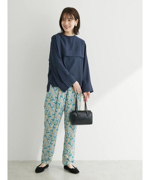 Green　Parks（グリーンパークス）の「Bon labre.レーヨン混スクエアカラーブラウス（シャツ/ブラウス・レディース・グリーン/ネイビー/オレンジ・FREE）」の21枚目の写真