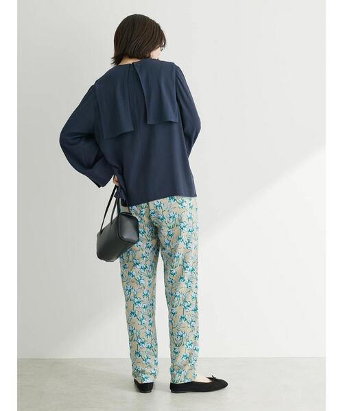 Green　Parks（グリーンパークス）の「Bon labre.レーヨン混スクエアカラーブラウス（シャツ/ブラウス・レディース・グリーン/ネイビー/オレンジ・FREE）」の4枚目の写真